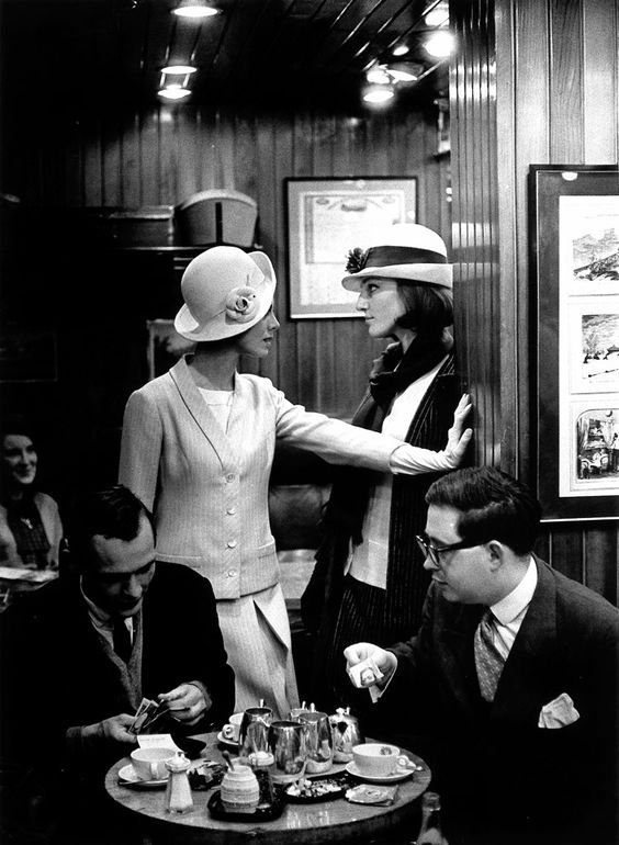 frenchvintagegallery:    Waiting for a date at the Café Vache Noire, Paris, 1957