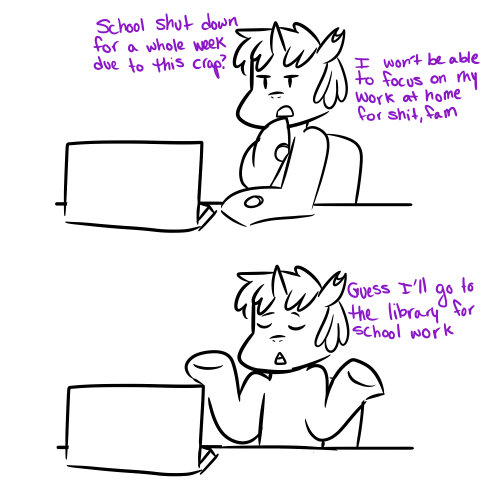 magical-horses:my poor adhd ass is literally incapable of online classes, let alone doing them at ho