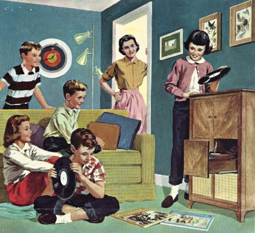 vinylespassion:Family record party, 1950s.Record Love!