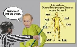 khielacadona:  No Mikael! That’s a knee..   The anatomy of a Finnish hockey player