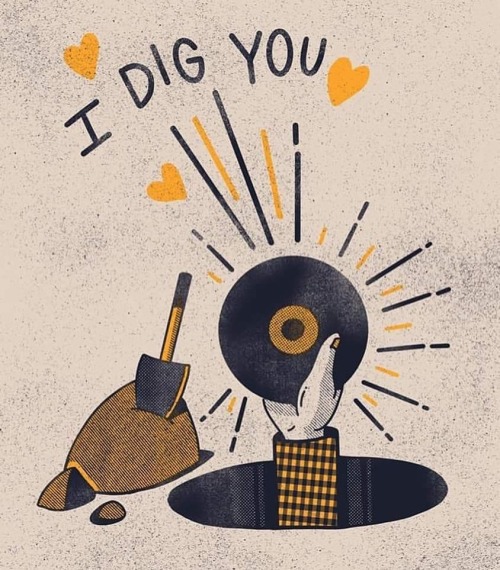 • Vinyl Art • ⋅ I Dig You ⋅ @33.45rpmz #vinylart #illustration #idigyou #digyou 