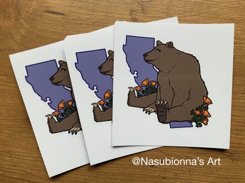 nasubionna:Kiss-cut vinyl stickers of six of my state animals &amp; flowers are now available in my 