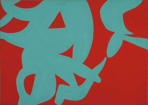 thunderstruck9:Carla Accardi (Italian, 1924-2014), Verde su rosso, 2008. Vinyl on canvas, 50 x 70 cm