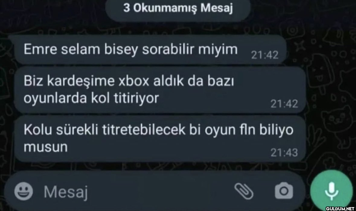 3 Okunmamış Mesaj Emre...