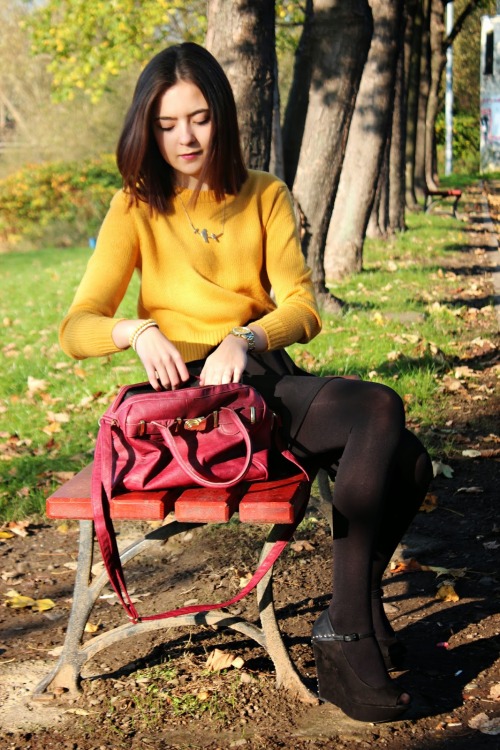 Sweter/Sweater-H&amp;M Spódnica/Skirt-sh Torebka/Bag-New Yorker Buty/Shoes-Bershka (via f