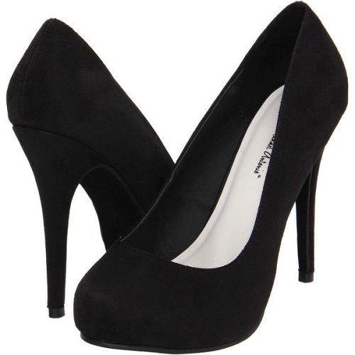 Michael Antonio Love Me - Suede 2 High Heels, Black featuring polyvore, fashion, shoes, pumps, heels