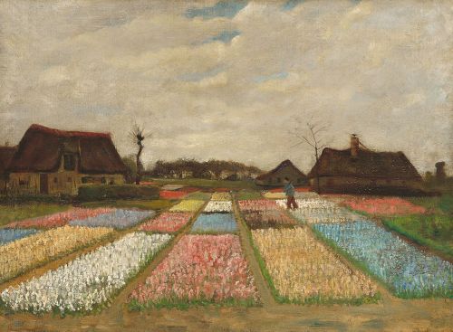 Vincent Van Gogh - Flower Beds in Holland. 1883. Oil on canvas mounted on panel.