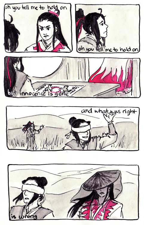 Part one (two, three) of my three-part wei wuxian-centric comic, set to imagine dragons’ “bleeding o