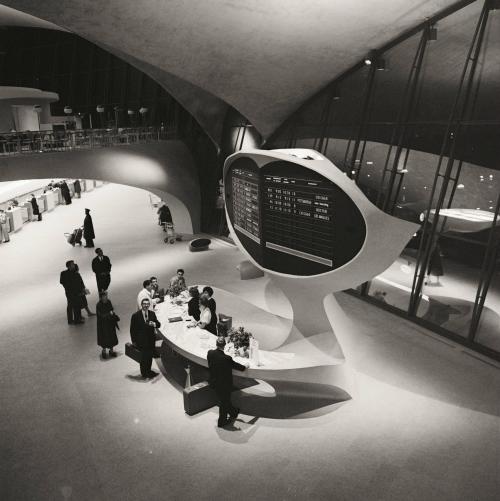 Information desk, Trans World Airlines Terminal, John F. Kennedy Airport, New York, New York.  Photo