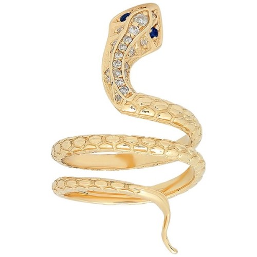 Iconery x Stone Fox Bride 14K Yellow Gold Snake Ring with Diamonds ❤ liked on Polyvore (see more gol