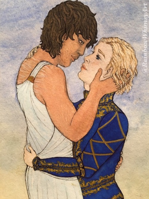 rainbowwhimsyart: Here’s my finished Captive Prince illustration, featuring my darlings Damen of Aki