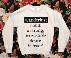 wickedclothes:  BACK IN STOCK: Wicked Clothes presents: the &lsquo;Wanderlust&rsquo; Sweater! This lovely ash grey sweater will keep you warm all winter long. And don’t forget to use coupon code ‘SHIPFREE’ to get FREE SHIPPING on any domestic order!