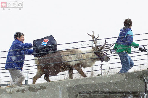 「トナカイでピザ配達」実現か　降雪時対策としてドミノ・ピザが準備中&ldquo;Reindeer delivers pizza&rdquo; realizedDomino · pizza is pre