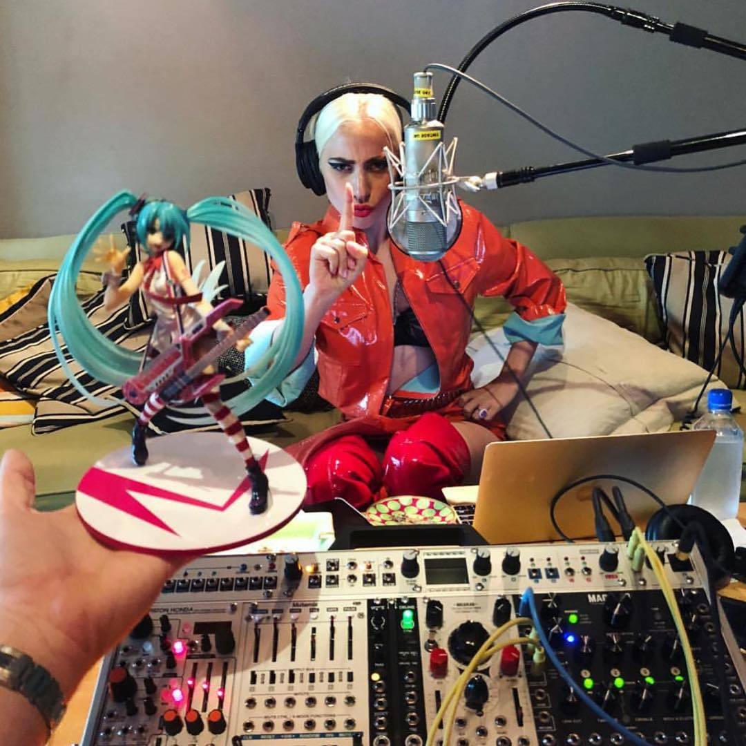 xojoanne:  Lady Gaga in the studio with BloodPop.