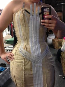 blueandbluer:  straitlaceddame:  lucy-corsetry:  infekted-monarch:  thecorsetauthority:  kmkdesignsllcclothing:  First photo is one of the first fittings for this dress my mom and I did in the beginning. Goes to show a lot of time and hardwork can pay