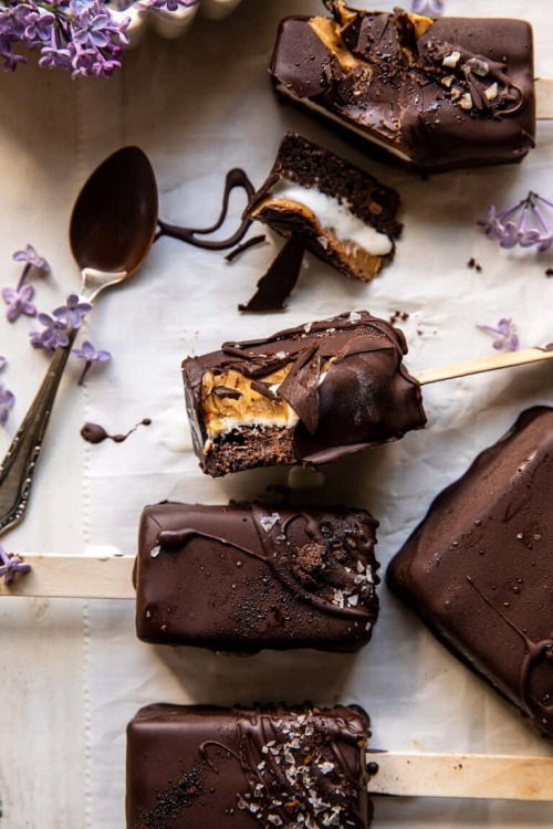 sweetoothgirl:peanut butter brownie ice cream bars