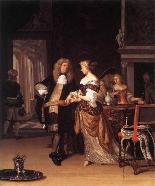 &ldquo;Elegant couple in an interior&rdquo; by Eglon van der Neer, 1678