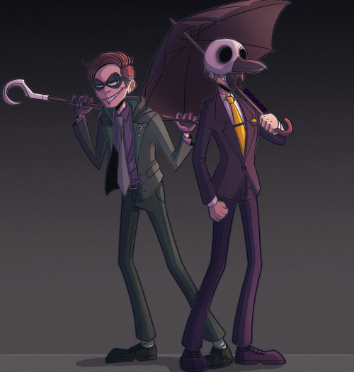 ashesfordayz:The Riddler and the PenguinDecided to do some more Telltale Batman fanart!