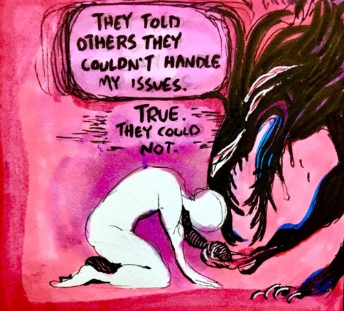 melancholy-applesauce: doispyaballoon:  zenophrenic:  Your Demons Have Good Advice, Actually - a short comic about moving on after trauma with a fresh new start   cant believe i drew this entire thing and STILL misspelled ‘whether’   @normal-horoscopes