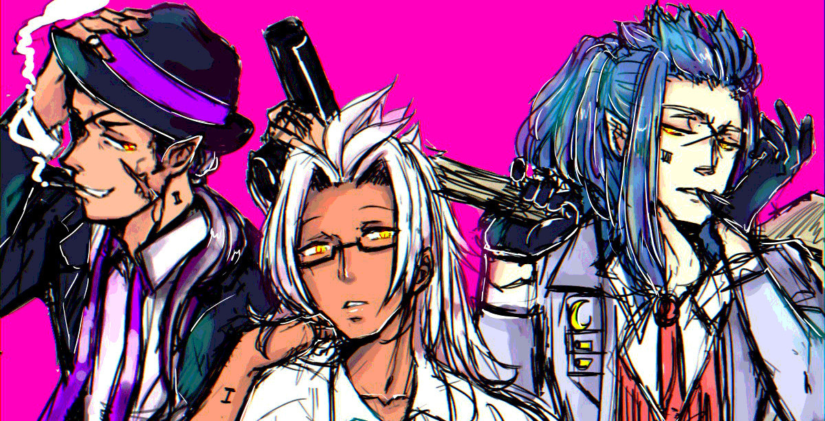 glassparty:  sketch of a mafia!organization xiii AU I was thinking about…