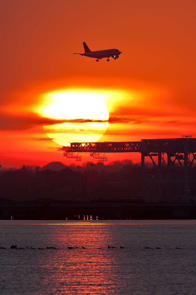 ethereo:  Sunset over Conley Terminal (by Ron Stella)