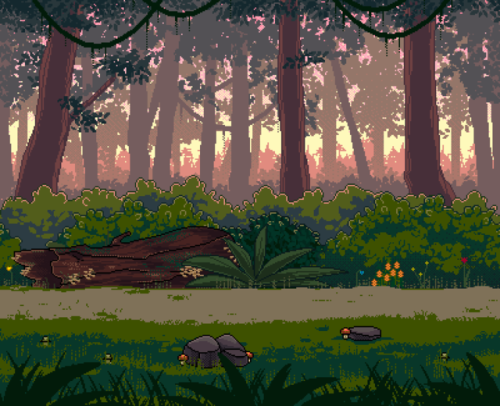 Forest in the Early Morningpixel commission for WalledOffSpace (DeviantArt)