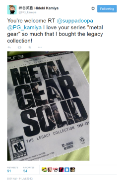 avocado-slice:  kamiyatweets:  &ldquo;I love your series &quot;metal gear&rdquo; so much that I bought the legacy collection!&ldquo;&quot;You’re welcome.&rdquo;    FUCK