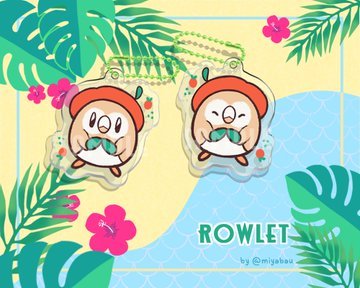 a batch of alolan starter charms ready for you to take home! they’re 2&quot; double sided 