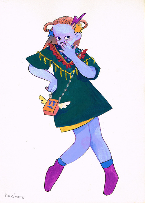 hakobore:  hakobore:Semi-Custom Girl Commission!I’m opening 5 slots for original gouache on paper paintings!This is how it works…1.Choose up to 2 key colours or features you want the girl to have.(e.g. pastels, pink hair, short yellow skirt, bralette,