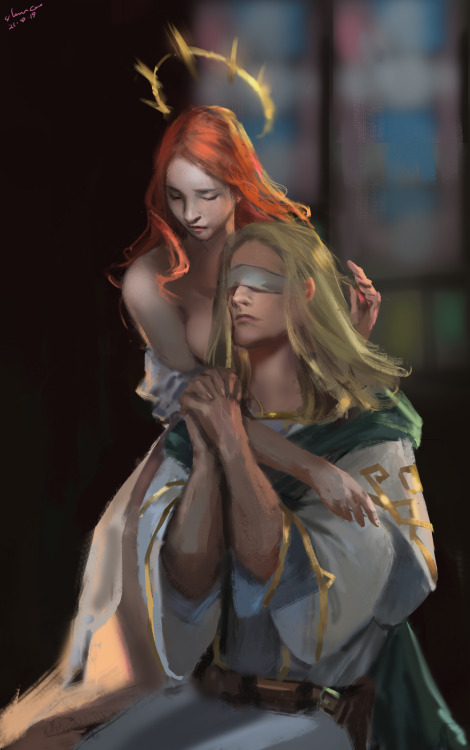 I&rsquo;ve draw Tristian and my Aasimar queen again. Checked AO3 Tag every hour but can&rsqu