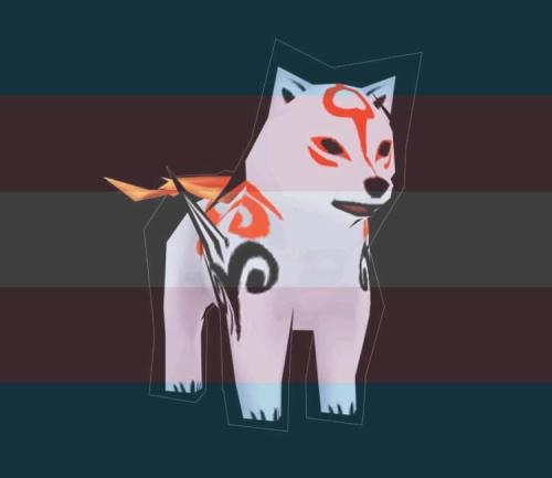 Chibiterasu From Okamiden And Amaterasu From Okami On Transgender Flag Backgrounds
