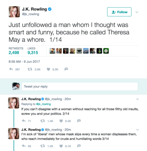 joerojasburke:an excellent and salutary rant from J.K. Rowling