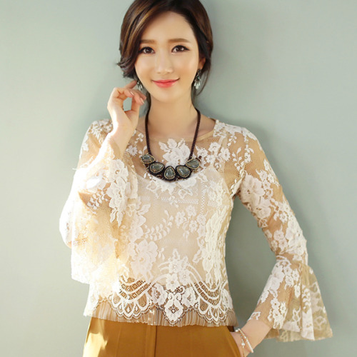 Look feminine in this beautiful see-through lace blouse!https://goo.gl/HxalMR