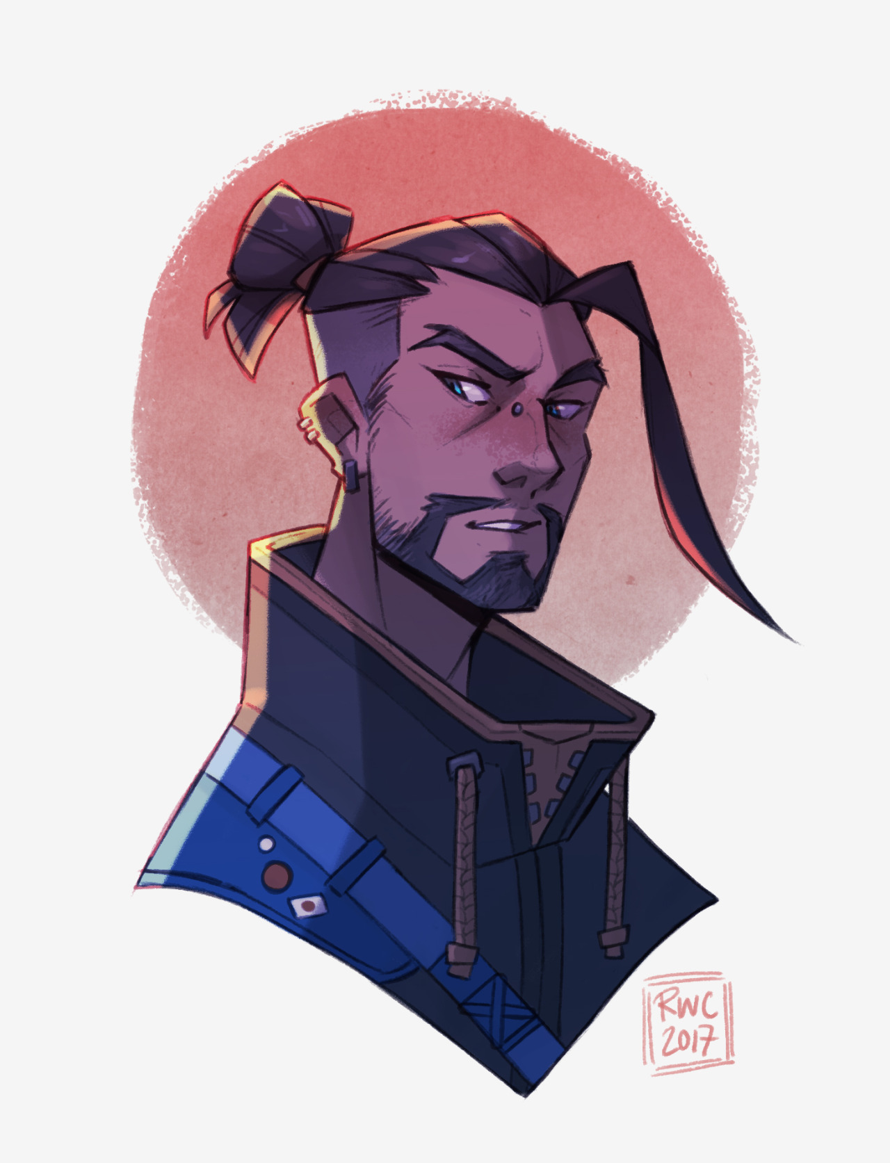 reb-chan:  Of course my first drawing of 2017 is of Hanzo &lt;3 Can’t help