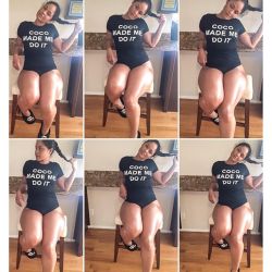 affectdad:  Morning ☺️ thank you @closetofchic for my tee and slippers y'all have a great day #bodybymaliah #MaliahMondays  _________________________ Because Thighs 