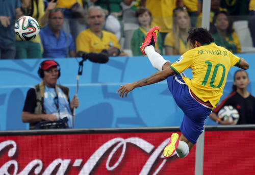 Neymar with his “karate kid” skill attempted to control ball in the first match against 
