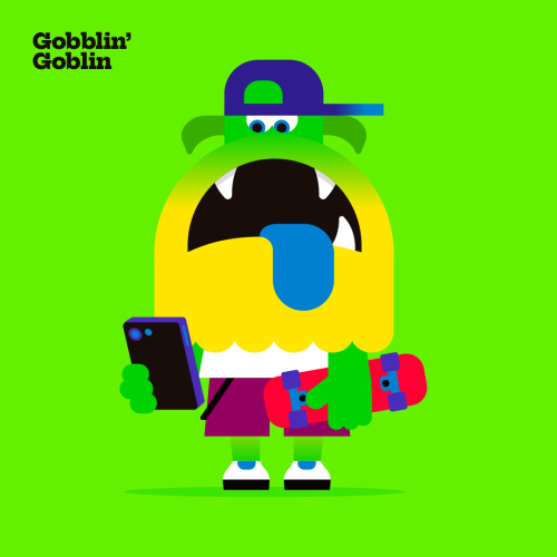 Meet Gobblin’ Goblin. This Monster is easily recognized by its marathon media consumption: they magn