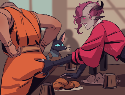 dnd stuff from 2020, my tiefling dumbass varenik and friends