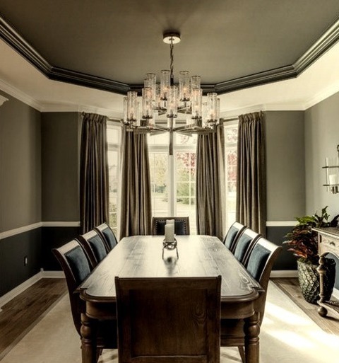 Dining Room - Enclosed Mid-sized Transitional Enclosed Dining Room Idea With A Light Wood Floor And Gray