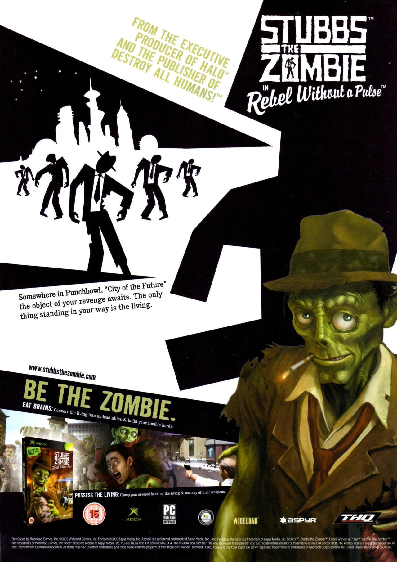 ‘Stubbs the Zombie in Rebel Without a Pulse’[PC / XBOX] [UK] [MAGAZINE] [2006]
• PC Zone, March 2006 (#165)
• Scanned / Uploaded by Sketch the Cow, via The Internet Archive
• Strangers in the niiiight….