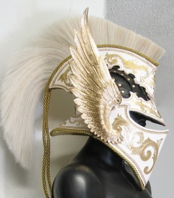 Lunostar:  The Archangel Helmet By Azmal.  Leatherworking At Its Finest.http://Azmal.deviantart.com/