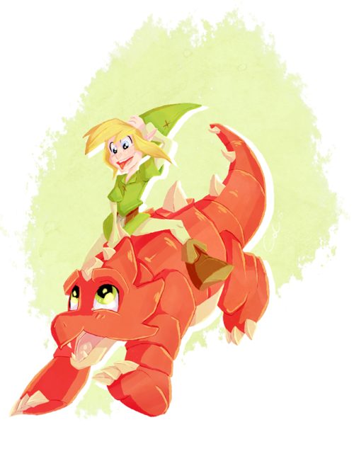 green-artblog:  The three companions from Oracle of Seasons and Oracle of Ages :3 (in order) Ricky, Moosh and Dimitri. Ricky is my personal favourite -3- 