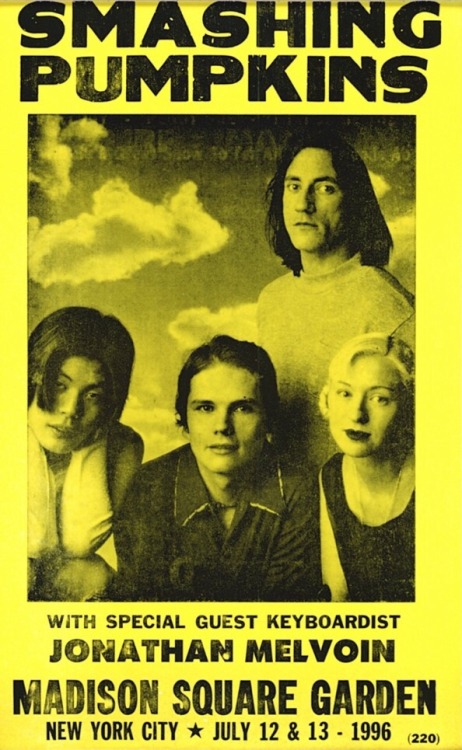 thesmashingpixies:Smashing Pumpkins 1996 concert poster @ Madison Square Garden