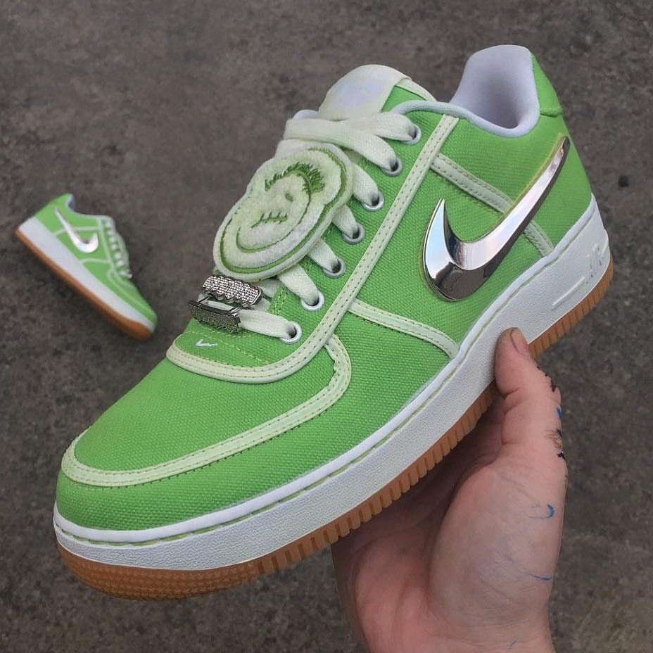 travis scott nike air force 1 low cactus green