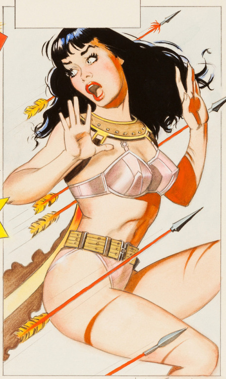 thebestcomicbookpanels:Bettie Page Queen of the Nile by Jim Silke