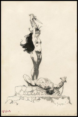 wonderful-strange: Frank Frazetta illustration for The Mastermind of Mars. 