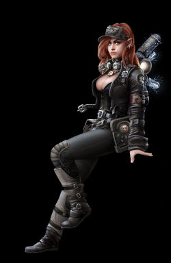 art-of-cg-girls:  Steampunk Girls - 2nd girl by Mikko Kautto