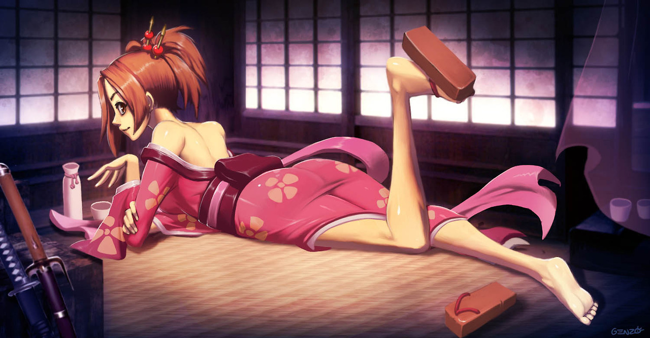 oninoonichan:  Almost done with Samurai Champloo. I love it , I love her hairstyle.