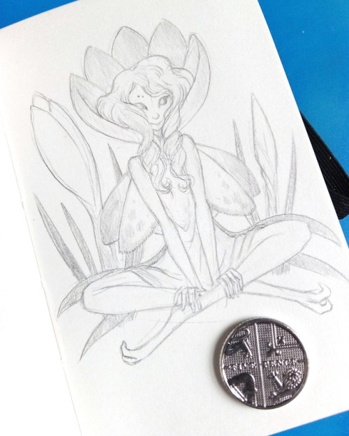 The Crocuses Are All Coming Up, So Here's A Little Tiny Crocus Fairy In My Little Tiny Sketchbook. (5p
