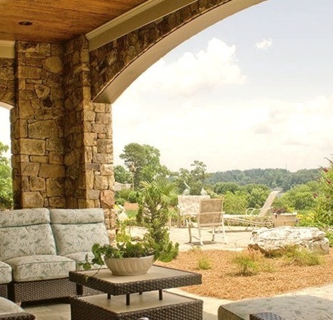 Stamped Concrete In CharlotteExample Of A Large Classic Backyard Stamped Concrete Patio Design With A